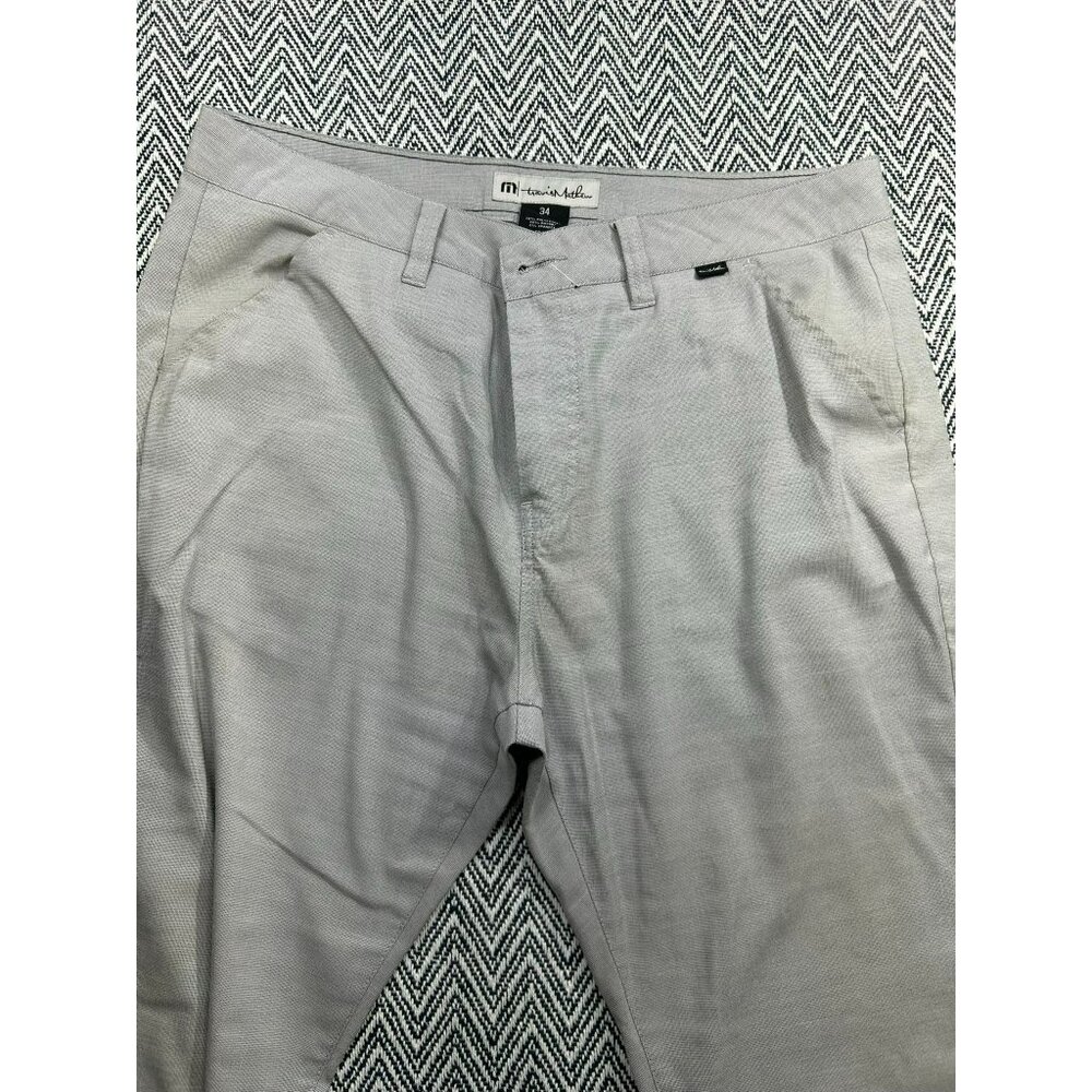 Travis Mathew Mens Gray Stretch Dress Pants Size 34 Classic Fit Lightweight Busi - Picture 4 of 6